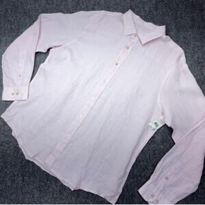 The Men's Store Bloomingdale's Shirt Mens XL Pink 100% Linen Button Up NWT NEW